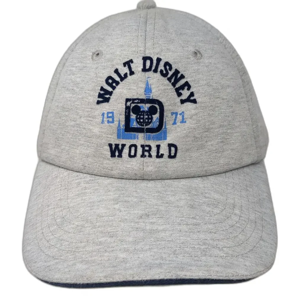 Disney Parks Baseball Cap Gray One Size Mickey World 1971 Cinderella Castle Hat